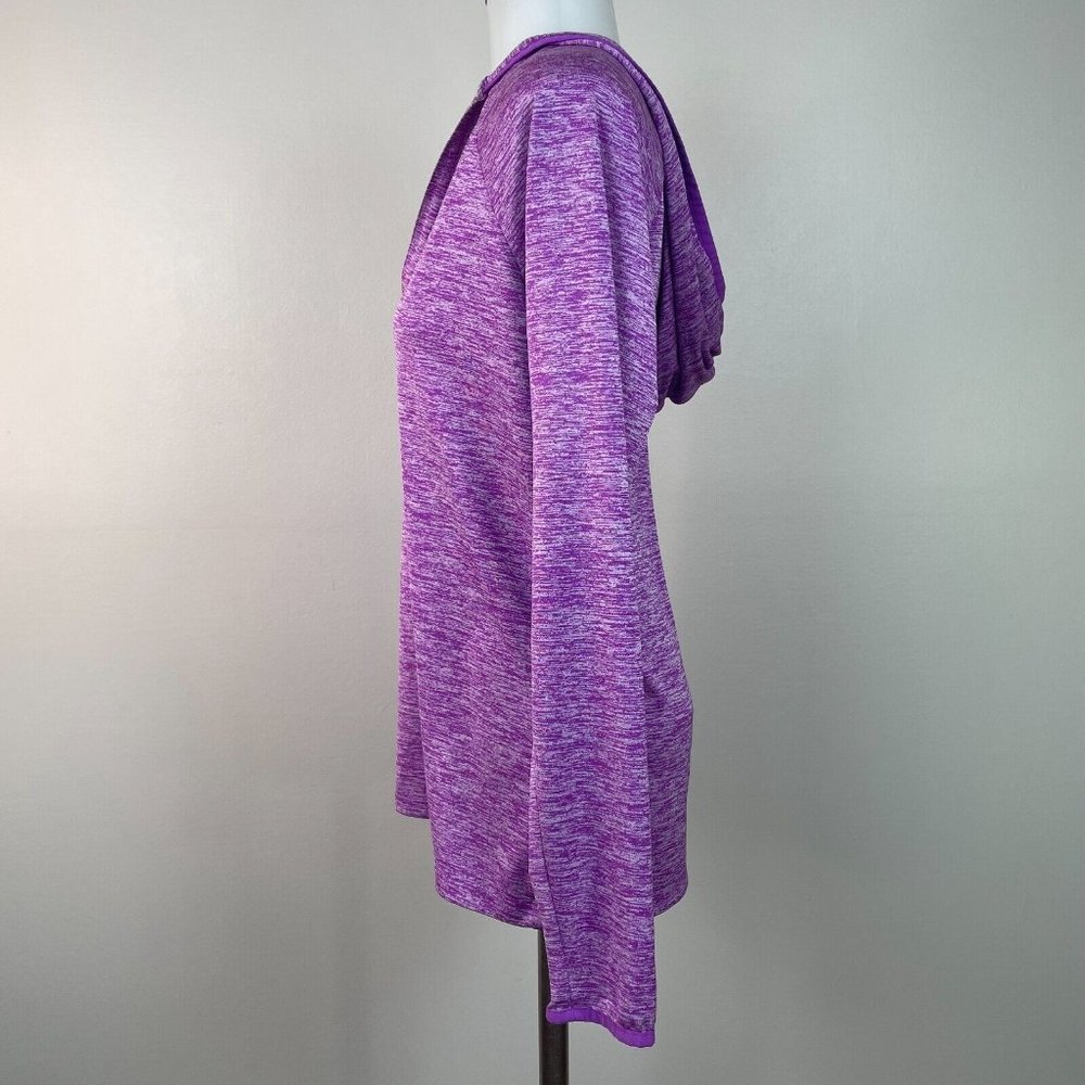 Under Armour Top Small Purple Hooded Loose Fit Long Sleeve Gym T-Shirt Women's - Picture 4 of 11